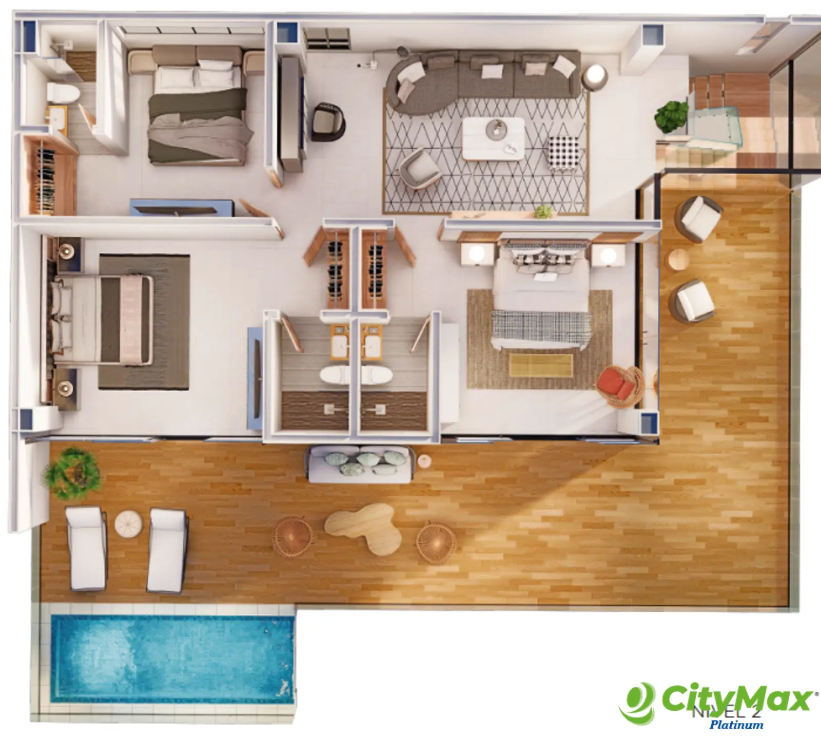 Venta de villa de 2 habitaciones 4 Niveles y Piscina - foto 9